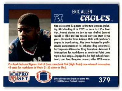 1990 Pro Set #379 Eric Allen - Football Card Single