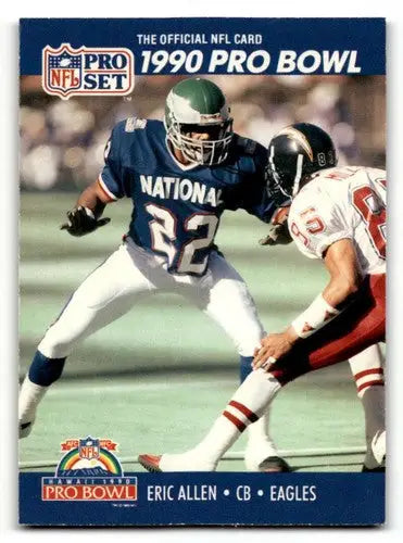 Original gloss 1990 Pro Set Eric Allen Philadelphia Eagles football card featuring Eric Allen Philadelphia