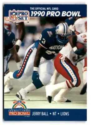 1990 Pro Set Jerry Ball Detroit Lions football card displayed in product 1990 Pro Set #381