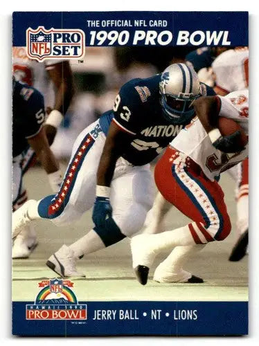1990 Pro Set Jerry Ball Detroit Lions football card with original gloss in excellent condition