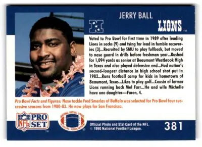 1990 Pro Set #381 Jerry Ball - Football Card Single