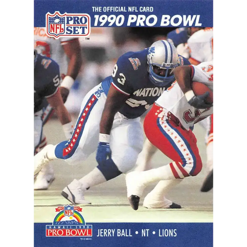1990 Pro Set #381 Jerry Ball NM-MT Detroit Lions Football Card - Football Card Single