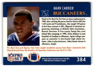 1990 Pro Set #384 Mark Carrier - Football Card Single