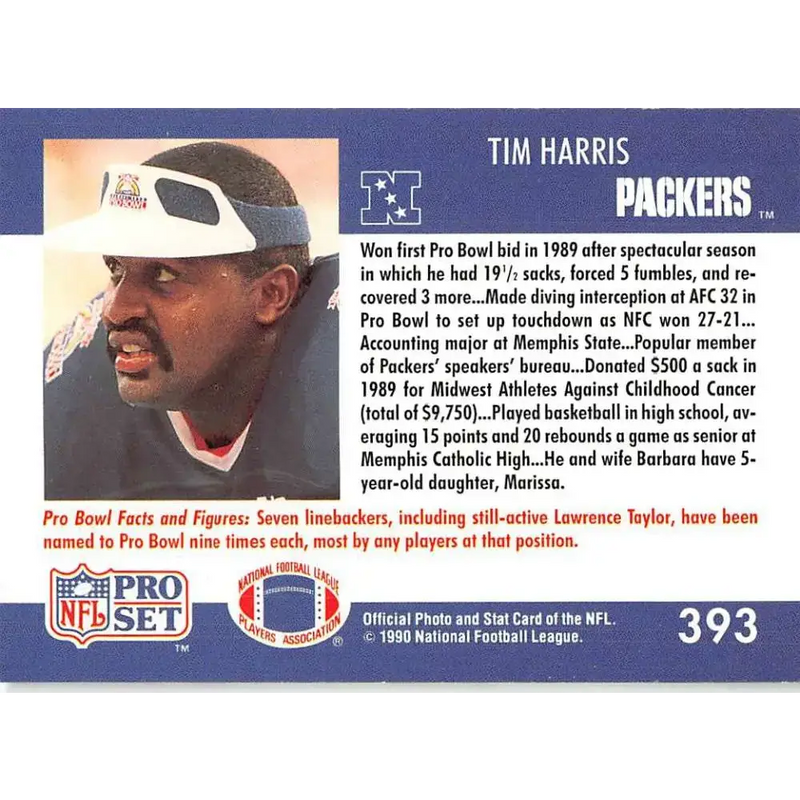 1990 Pro Set #393 Tim Harris NM-MT Green Bay Packers Football Card - Football Card Single