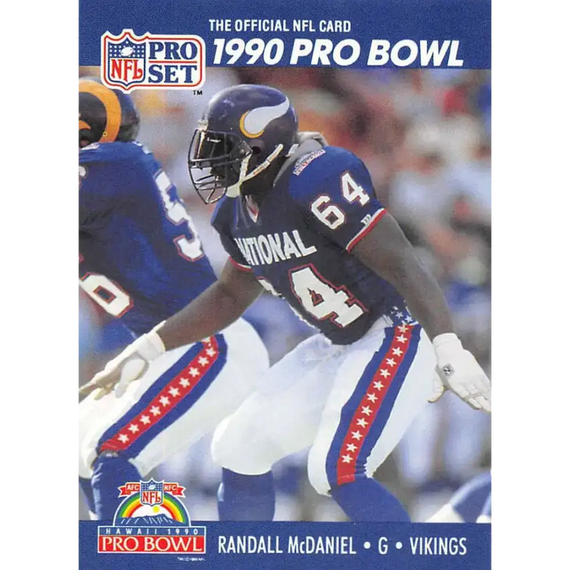 1990 Pro Set #403 Randall McDaniel NM-MT Minnesota Vikings Football Card - Football Card Single