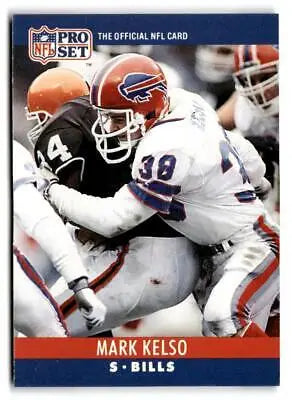 NFL Pro Set trading card of Mark Kelso during a game action shot