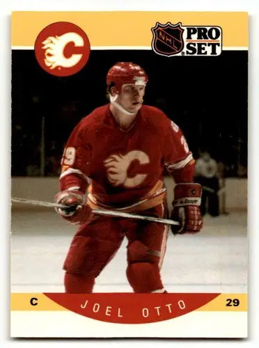 1990 Pro Set #43 Joel Otto Calgary Flames Hockey Cards EX/NM ID:60542 - Hockey Card Single
