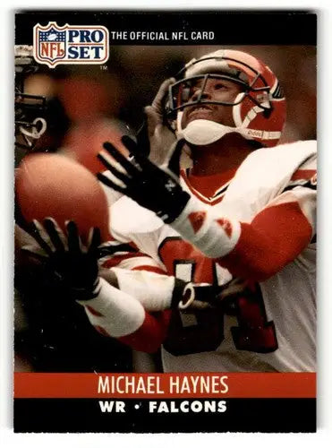 Football trading card featuring Michael Haynes Atlanta Falcons, 1990 Pro Set #431