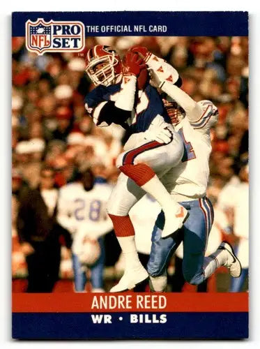 Original gloss Andre Reed football card featuring Reed Buffalo Bills from 1990 Pro Set