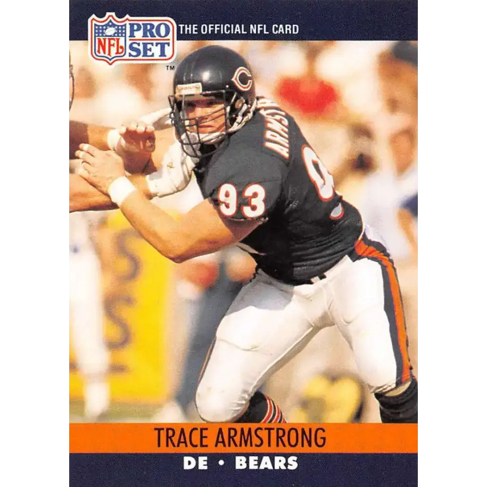 1990 Pro Set #446 Trace Armstrong NM-MT Chicago Bears Football Card - Football Card Single