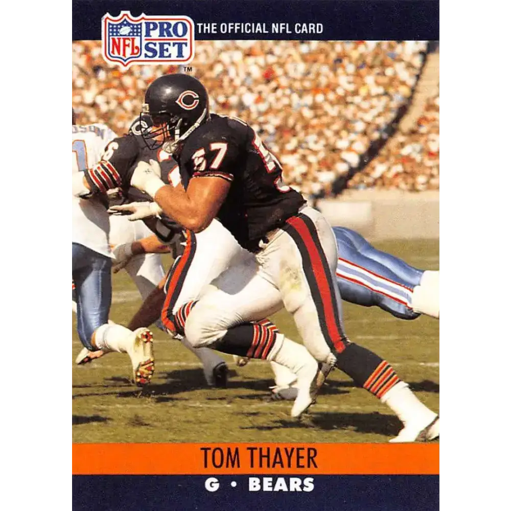 1990 Pro Set #448 Tom Thayer NM-MT RC Rookie Chicago Bears Football Card - Football Card Single