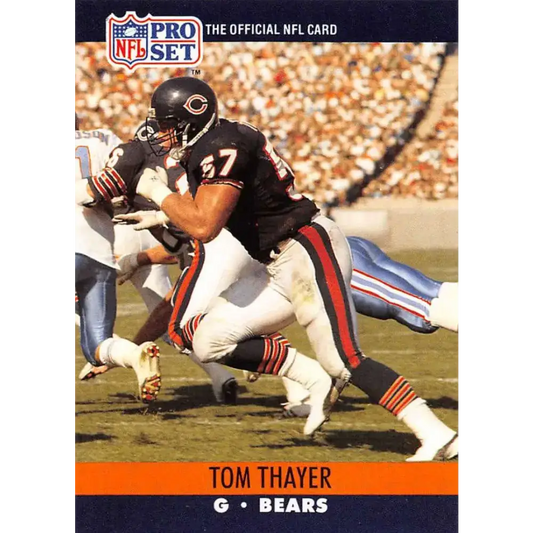 1990 Pro Set #448 Tom Thayer NM-MT RC Rookie Chicago Bears Football Card - Football Card Single