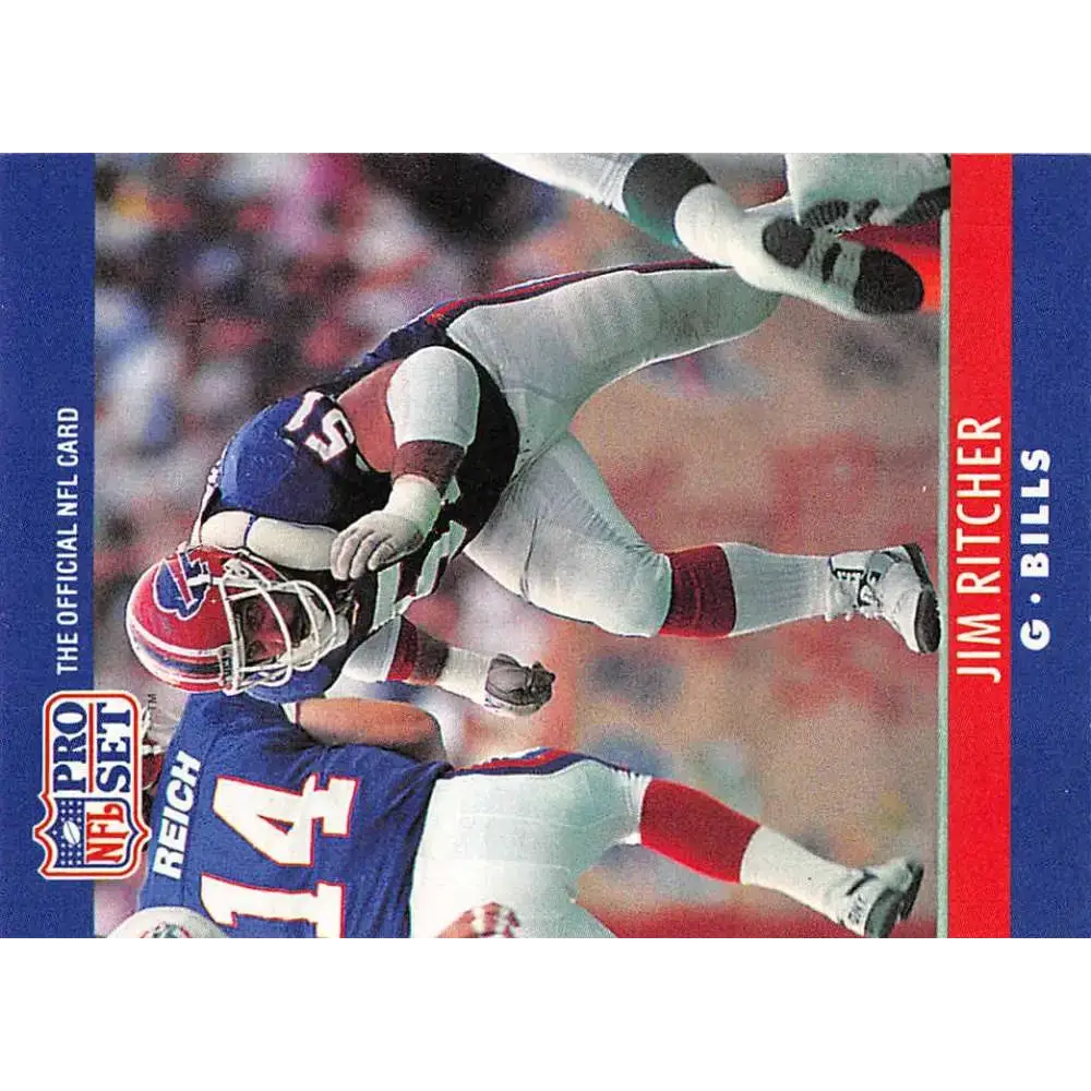 1990 Pro Set #45 Jim Ritcher NM-MT RC Rookie Buffalo Bills Football Card - Football Card Single