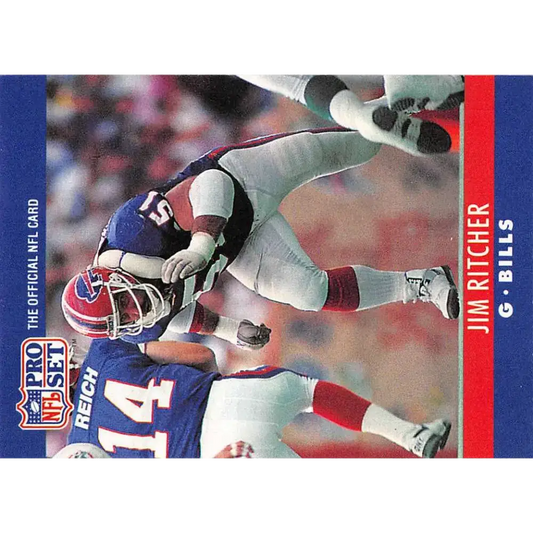1990 Pro Set #45 Jim Ritcher NM-MT RC Rookie Buffalo Bills Football Card - Football Card Single