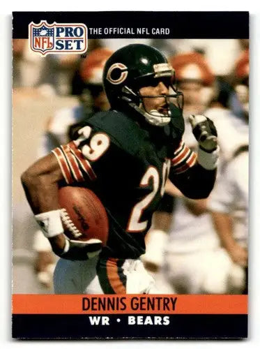 Original gloss Dennis Gentry Chicago football card from 1990 Pro Set Gentry Chicago Bears