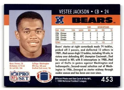 1990 Pro Set #453 Vestee Jackson - Football Card Single