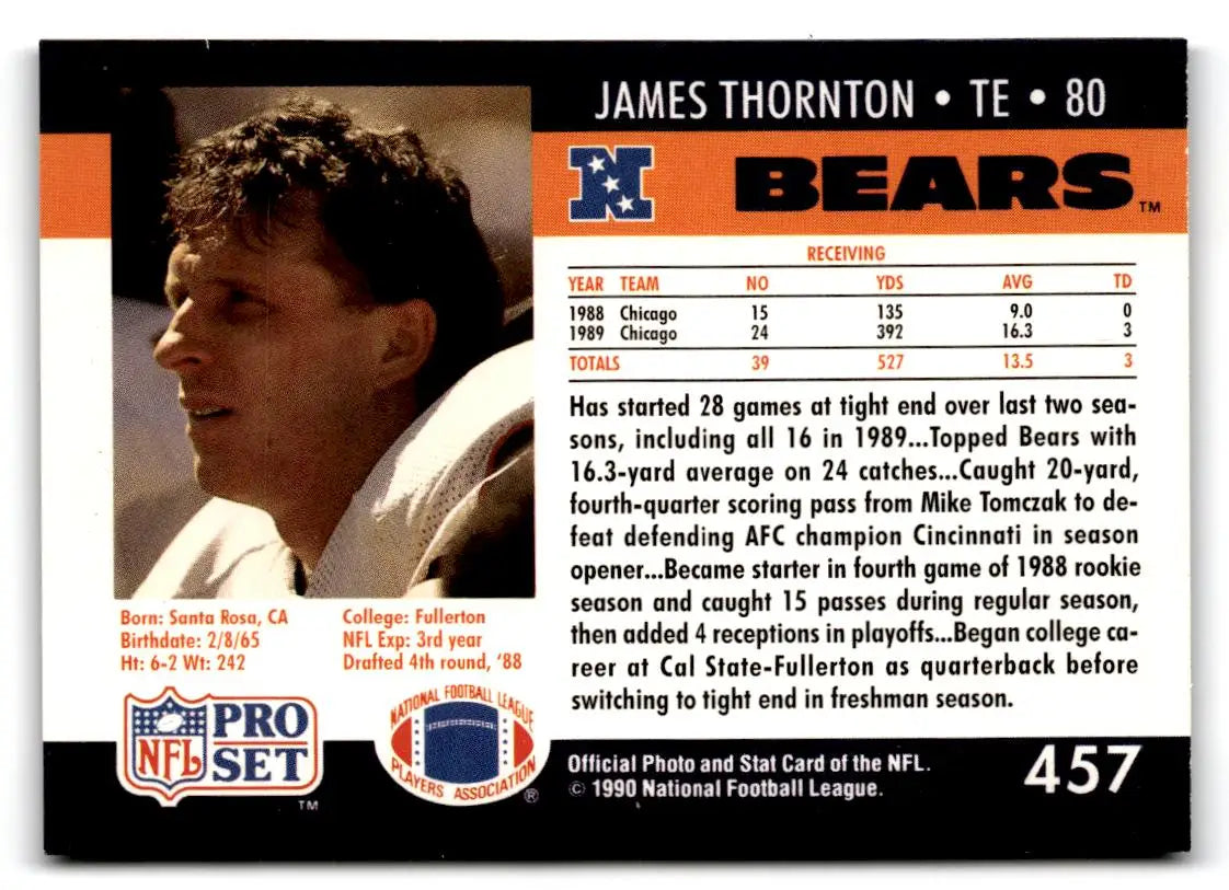 1990 Pro Set #457 James Thornton - Football Card Single
