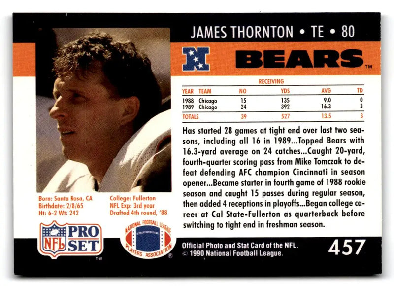 1990 Pro Set #457 James Thornton - Football Card Single