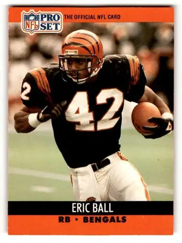 Original gloss Eric Ball Cincinnati football card from 1990 Pro Set Cincinnati Bengals