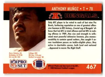 1990 Pro Set #467 Anthony Muñoz - Football Card Single