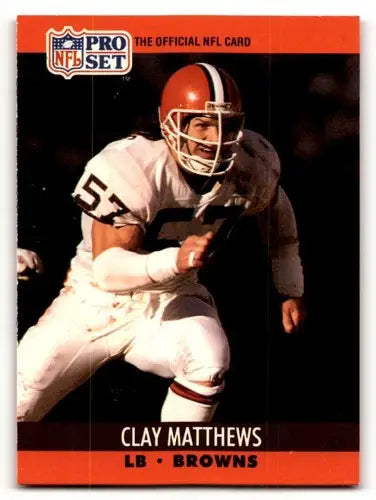 Original gloss Clay Matthews Cleveland football card from 1990 Pro Set #474