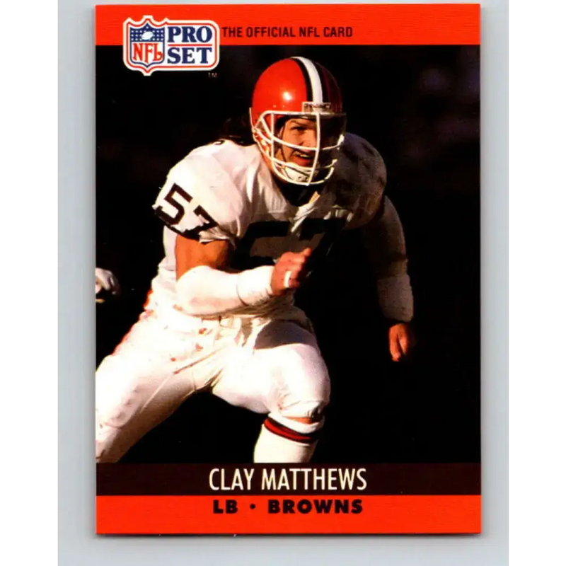 1990 Pro Set #474 Clay Matthews NM-MT Cleveland Browns Football Card - Football Card Single