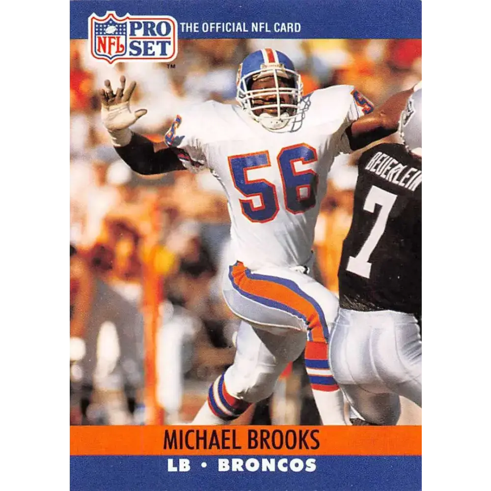 1990 Pro Set #485 Michael Brooks NM-MT RC Rookie Denver Broncos Football Card - Football Card Single