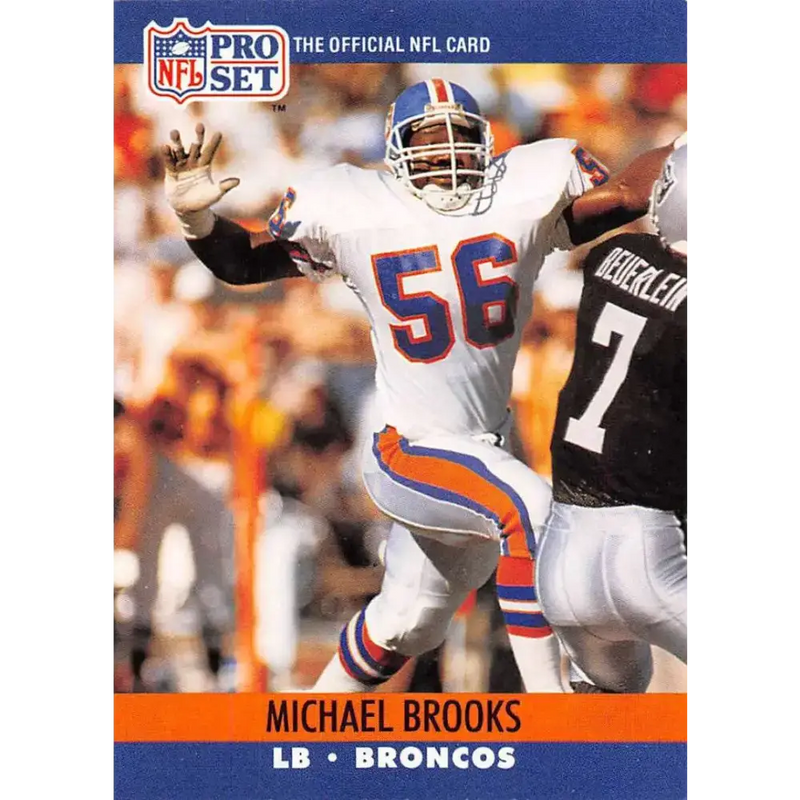 1990 Pro Set #485 Michael Brooks NM-MT RC Rookie Denver Broncos Football Card - Football Card Single