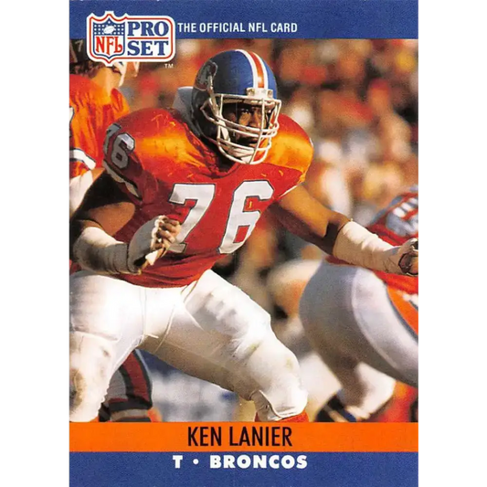 1990 Pro Set #488 Ken Lanier NM-MT RC Rookie Denver Broncos Football Card - Football Card Single