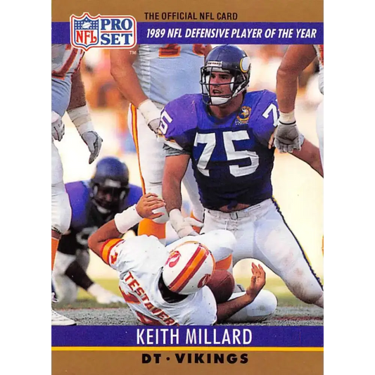 1990 Pro Set #5 Keith Millard NM-MT Minnesota Vikings Football Card - Football Card Single