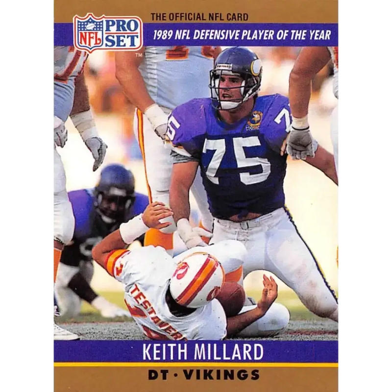 1990 Pro Set #5 Keith Millard NM-MT Minnesota Vikings Football Card - Football Card Single