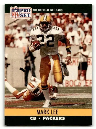 Original gloss Mark Lee Green Bay Packers football card in 1990 Pro Set #503
