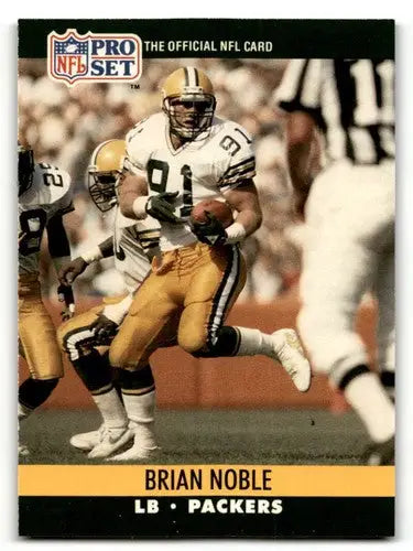 Original gloss Green Bay Packers Brian Noble football card from 1990 Pro Set