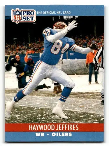 Original gloss Haywood Jeffires Houston football card from 1990 Pro Set Houston Oilers