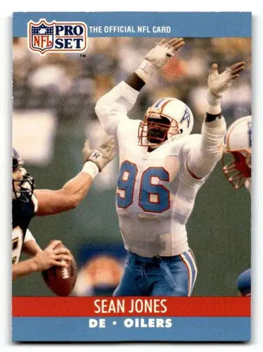 Original gloss Sean Jones Houston football card from 1990 Pro Set Houston Oilers