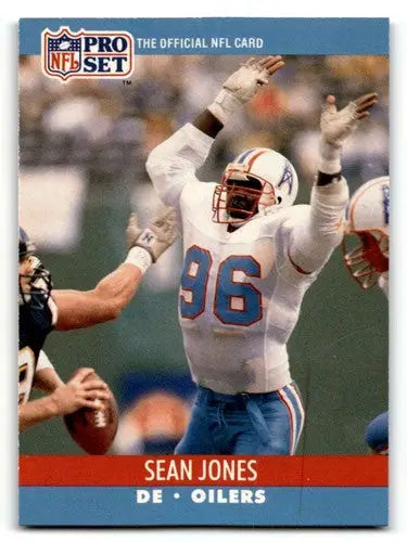 Sean Jones Houston football card from 1990 Pro Set Houston Oilers football collection