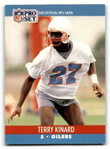 Football card of Terry Kinard Houston Oilers player from 1990 Pro Set series