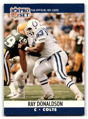 Original gloss Ray Donaldson Indianapolis Colts football card from 1990 Pro Set #523