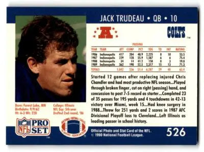 1990 Pro Set #526 Jack Trudeau - Football Card Single