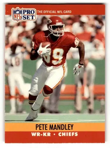 Original gloss Pete Mandley Kansas football card from 1990 Pro Set #530