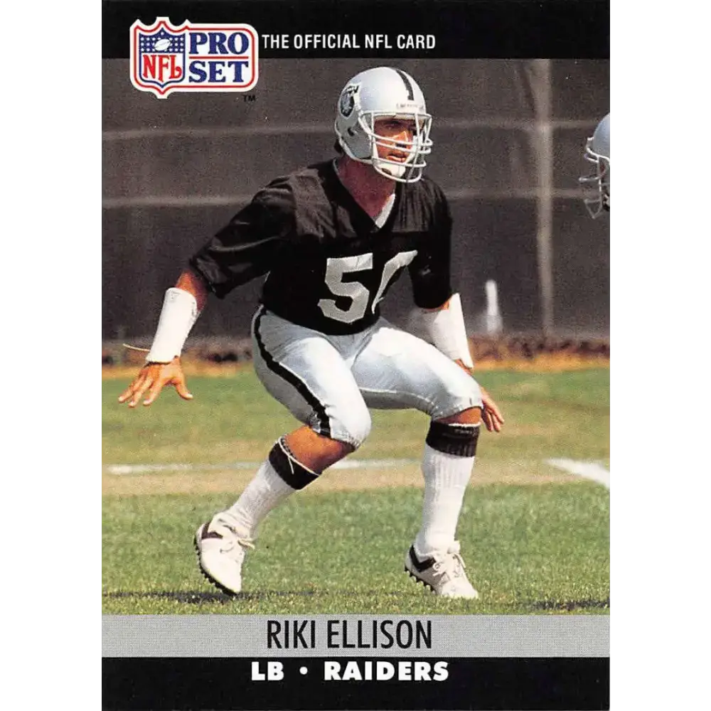 1990 Pro Set #543 Riki Ellison NM-MT Los Angeles Raiders Football Card - Football Card Single