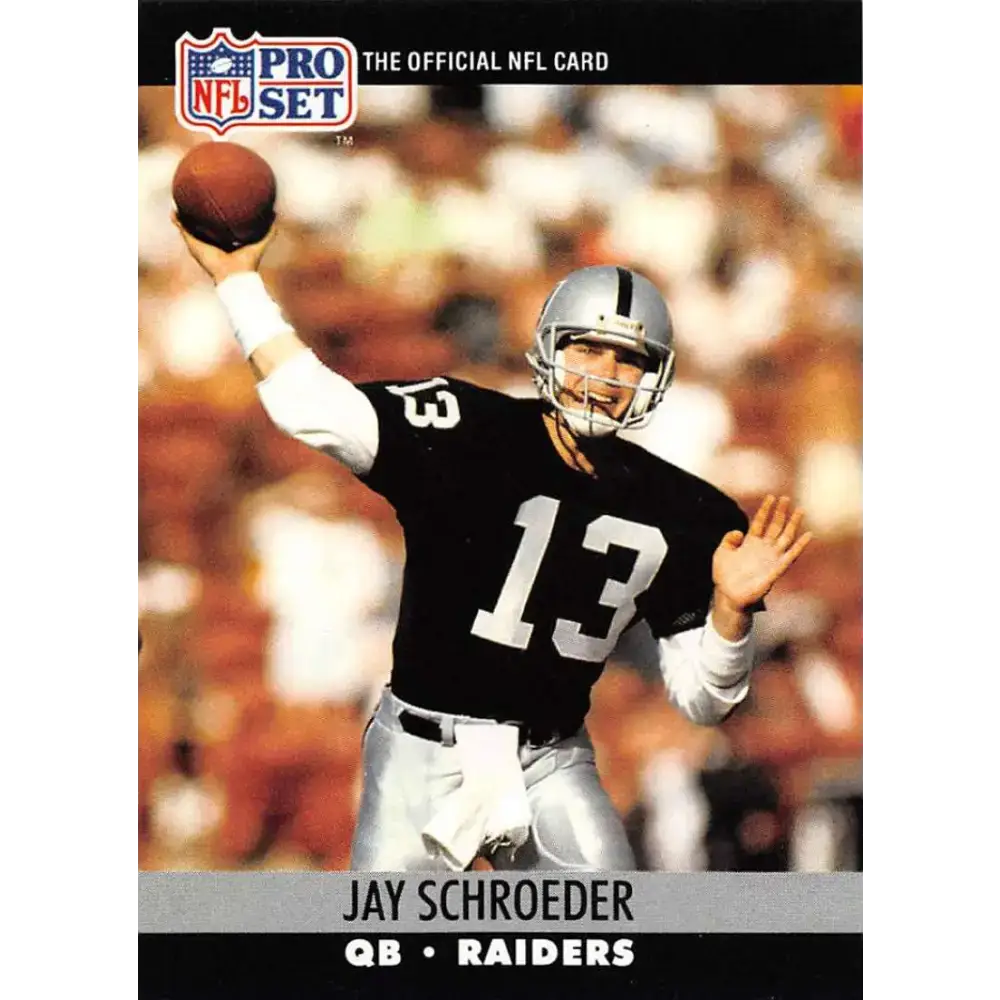 1990 Pro Set #548 Jay Schroeder NM-MT Los Angeles Raiders Football Card - Football Card Single