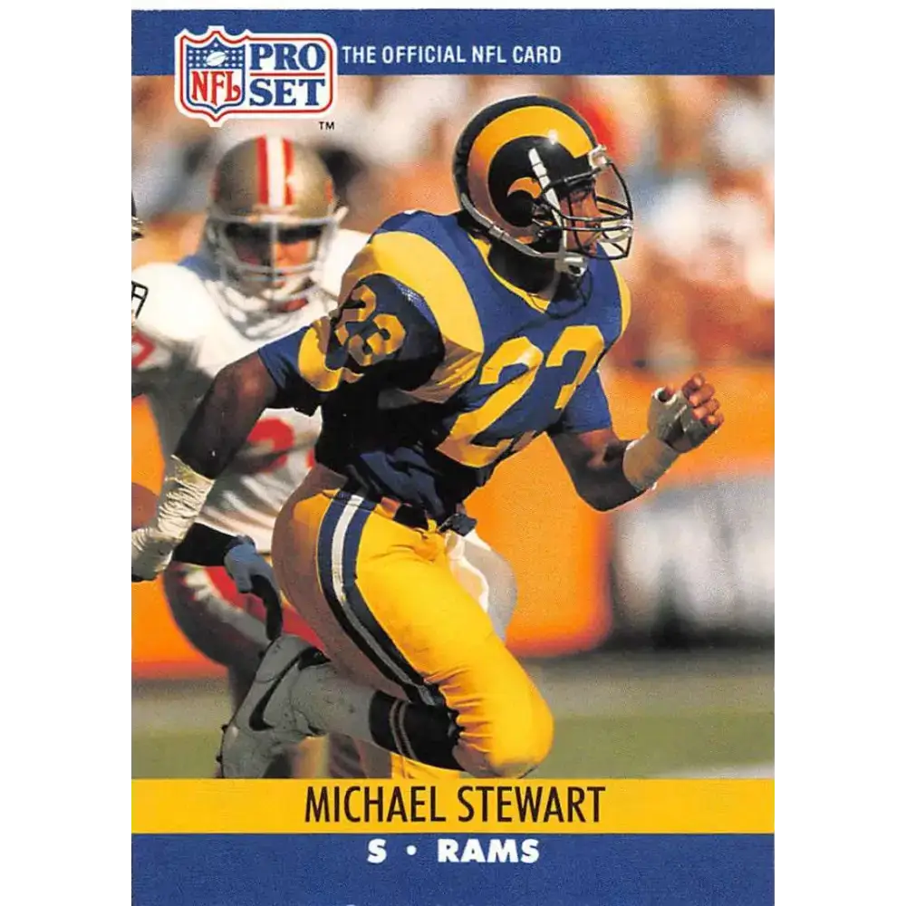 1990 Pro Set #553 Michael Stewart NM-MT RC Rookie Los Angeles Rams Football Card - Football Card Single