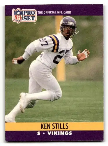 Original gloss Pro Set Ken Stills football card from 1990 featuring Minnesota Vikings