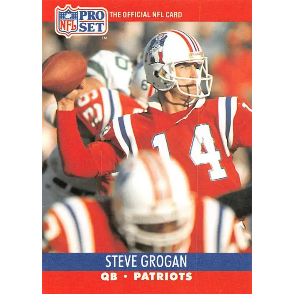 1990 Pro Set #580 Steve Grogan NM-MT New England Patriots Football Card - Football Card Single