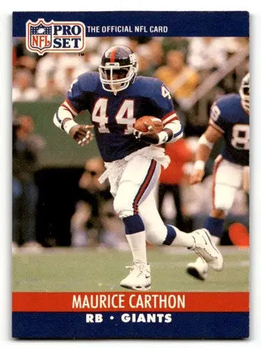 Pro Set Maurice Carthon Giants football card from 1990 product listing
