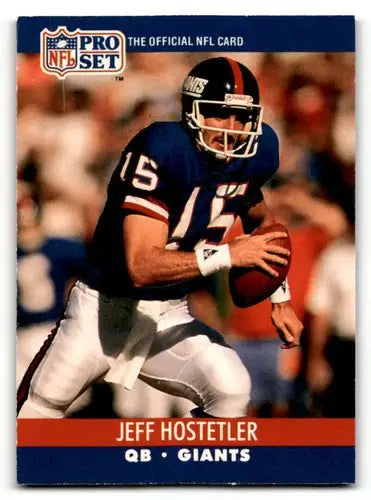 Original gloss Jeff Hostetler football card from 1990 Pro Set New York Giants
