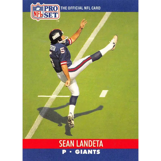 1990 Pro Set #597 Sean Landeta NM-MT New York Giants Football Card - Football Card Single