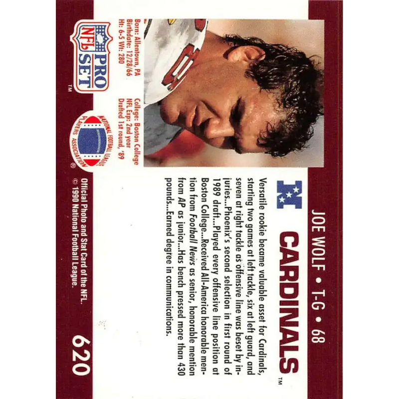 1990 Pro Set #620 Joe Wolf NM-MT Phoenix Cardinals Football Card - Football Card Single