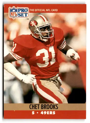 Original gloss Chet Brooks football card from 1990 Pro Set #636 rookie release